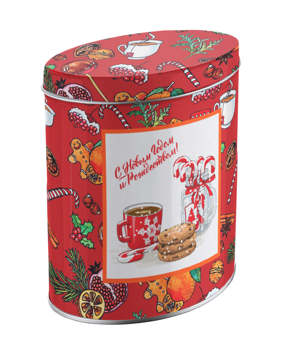 Красный | Чай черный коллекция "С Новым Годом и Рождеством" в тубусе, листовой